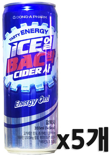 동아제약 얼박사 얼음 박카스 사이다 355ml 에너지드링크, 5개