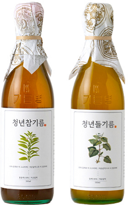 저온압착 청년참기름+청년들기름 세트, 1개, 350ml, 청년참기름+청년들기름 셋트