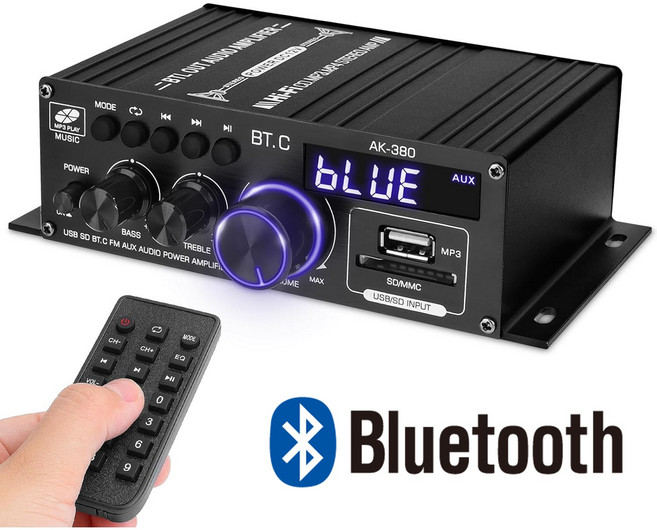 프리라이프 - 블루투스 앰프 HIFI 오디오 엠프 + 리모컨, AK380  (아답터없음)