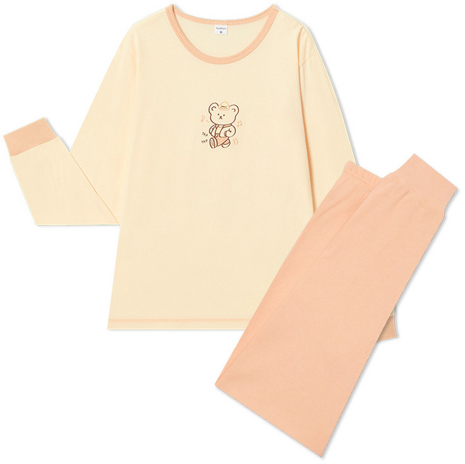 수아팜 여아 워킹 베어 코튼 긴팔 내의 세트