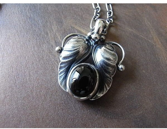 GEORG JENSEN 喬治傑生 1994-2014年度項鍊 黑瑪瑙寶石項鍊 專櫃正品