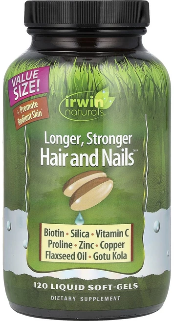 Irwin Naturals 건강한 피부 & 모발 플러스 손톱 액상 소프트젤 120정, IrwinNaturals건강한피부모발플러스손톱액상소프트, 1개 - 쿠팡