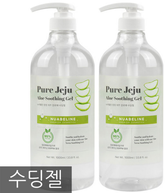 ()누아벨린 청정 제주 알로에 수딩젤 / 대용량 피부진정 보습 쿨링을 동시에, 2개, 1L