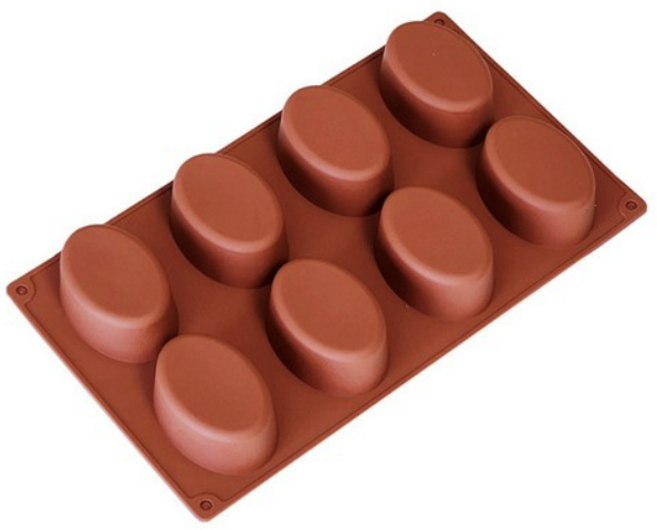 베스톰 계란빵 오발 실리콘몰드 8구, 브라운, 1개