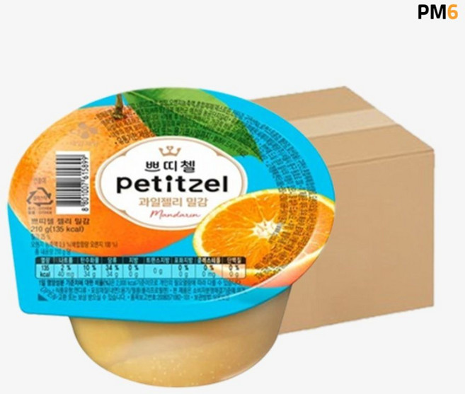 CJ제일제당 쁘띠첼 과일젤리 밀감, 210g, 48개