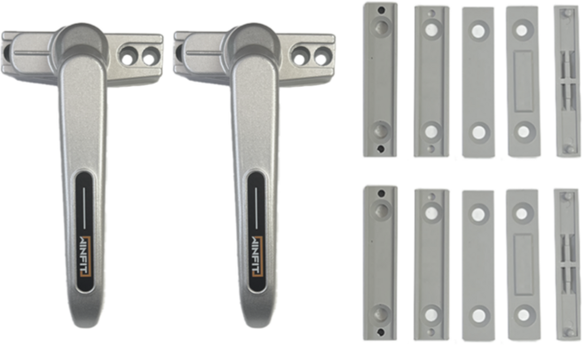 드림공간 프로젝트 창문손잡이 3000 일자핸들 샷시 창문 잠금장치 좌우겸용, 2개, 실버