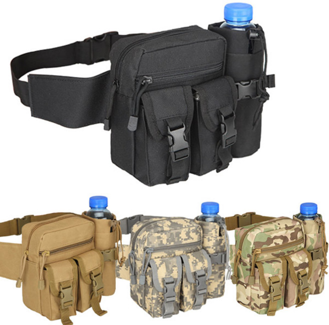관물대 밀리터리 물병 등산 낚시 여행 힙색, 검정