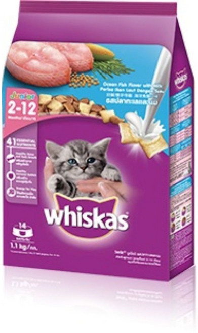 Whiskas 偉嘉 幼貓乾糧, 海鮮, 1.1kg, 1包