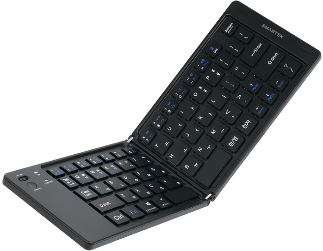 스마텍 접이식 미니 블루투스 무선키보드, 블랙, STBK-F2000, 제조사축