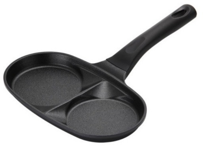 남양 키친플라워 멀티 2구 에그팬 계란 후라이팬 프라이팬 달걀 브런치팬, 1개