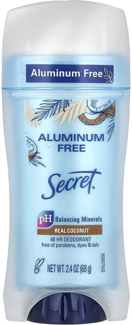 Secret 알루미늄 무함유 데오드란트 리얼 코코넛 68g(2.4oz), Secret알루미늄무함유데오드란트리얼코코넛68g24oz, 68g, 1개 - 쿠팡