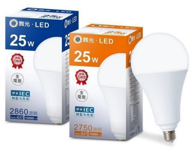 舞光 25W LED 全電壓 大廣角 球泡燈 燈泡 6入 保固2年, 1個