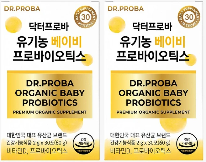 닥터프로바 유기농 베이비 프로바이오틱스 30p, 60g, 2개 - 쿠팡