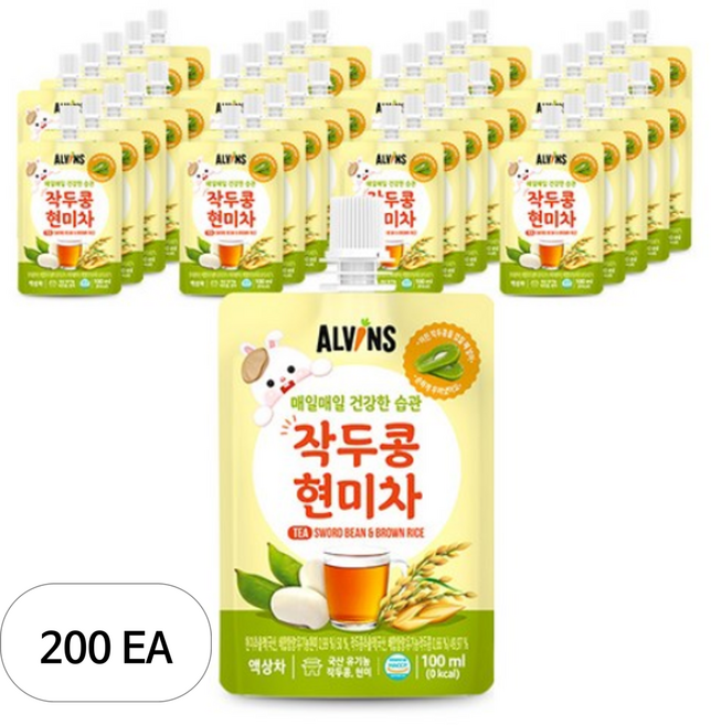 엘빈즈 매일매일 건강한습관 작두콩현미차 100ml, 200개