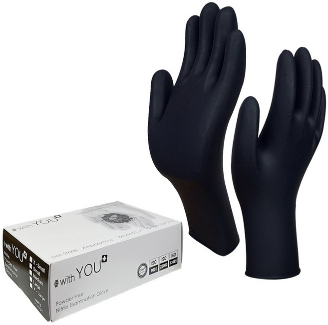 위드유 니트릴 블랙M[1팩100매], 1개, 100개입
