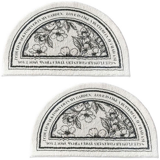 오마이남친 북유럽풍 반원 발매트, 아이보리 2개 세트