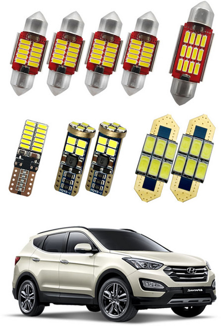 현대 싼타페DM (2012-2015년형) LED실내등 번호판 풀세트 (6종), 1세트