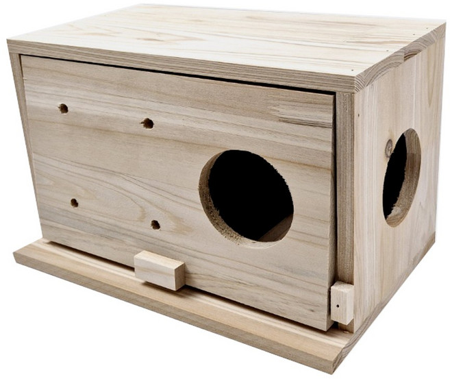 애니몰파크 삼나무 왕관 알통 번식전용 국내생산 코뉴어 퀘이커 중소형 앵무알통 은신처 새장 용품, 1개