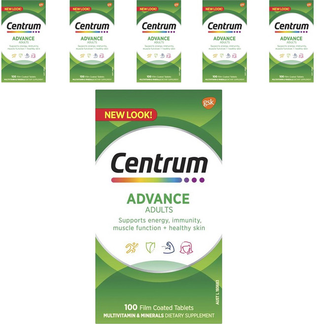 센트룸 어드밴스 성인용 멀티비타민 타블렛, 100정, 6개