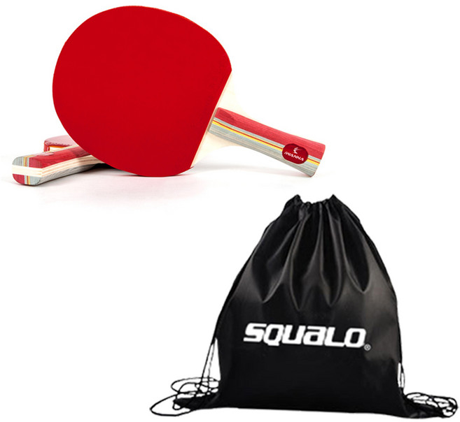 아이워너 쉐이크 2.0 탁구라켓 2p + 탁구공 3p, IWS4250 + SQ 파우치, 1개