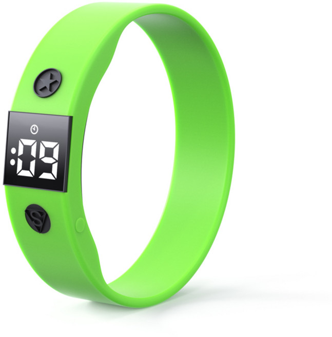 러브심플 LED 진동 알람 실리콘 스포츠 시계, 초록색, 1개