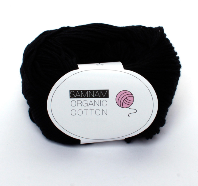 삼남뜨개실 오가닉코튼 10+1 코바늘실 가방실 털실 옷실 50g 뜨개질실 면사, 오가닉코튼50g 28 블랙, 1개