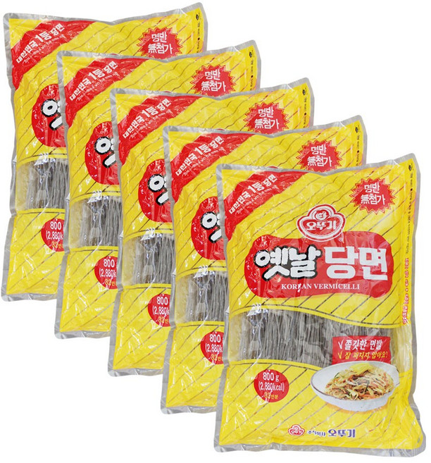 오뚜기 옛날 자른 당면 800g 쫄깃한 면발, 5개