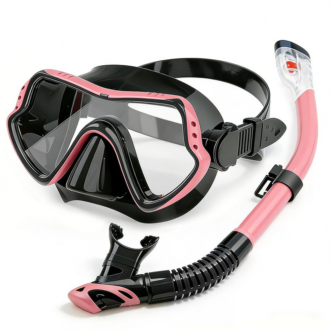 전문가용 스노쿨링 세트, 검정색 + 분홍색