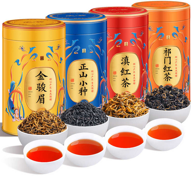 중국홍차 4종 금준미 기문홍차 정산소정 전홍 총 500g, 1개, 1개입