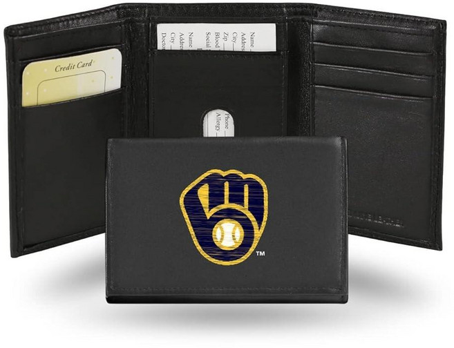 Rico RTR4502 Brewers Embroidered Trifold Wallet