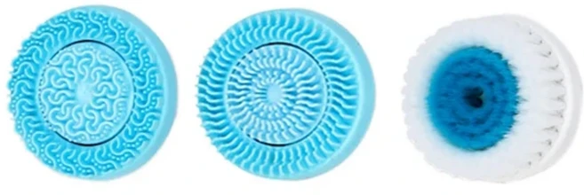 소닉 회전 클렌징 브러시 3 In 1 전기 클렌징 브러시 갈바니 페이셜 스파 시스템 깊게 청소하고 블랙헤드, 01 Blue 3 PCs Brush