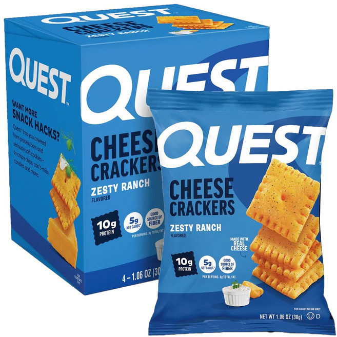 퀘스트뉴트리션 치즈 크래커 제스티 랜치 플레이버드 4개입, 120g, 1개