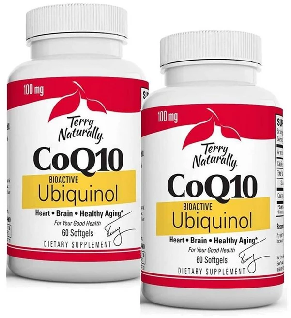 테리 내추럴리 바이오액티브 유비퀴놀 코큐텐 100mg 소프트젤 Terry Naturally Bioactive Ubiquinol CoQ10, 2개, 60정 - 쿠팡