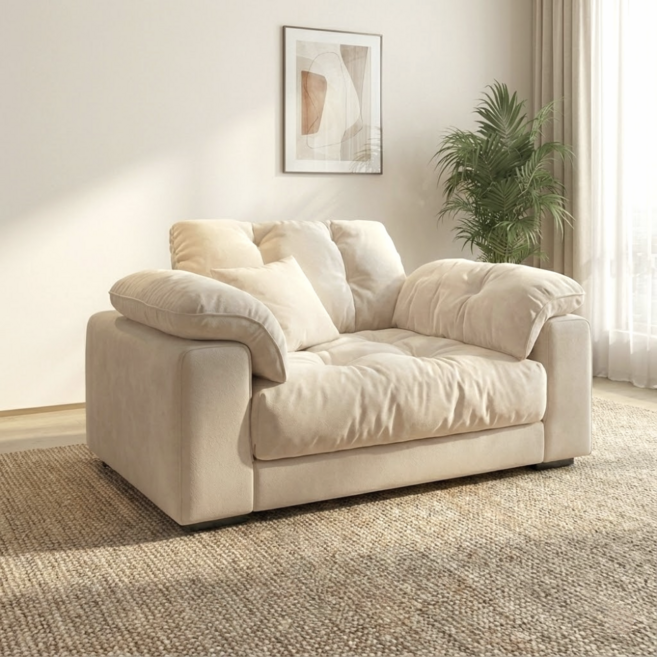 김가네가구 소프트 클라우드 패브릭 1인용 소파 120cm D2217 방문설치, 아이보리