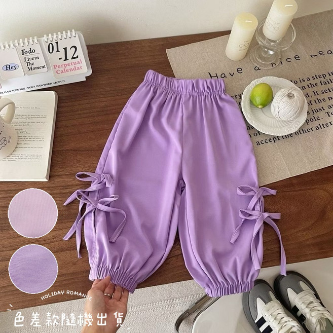 萱寶媽咪baby童裝館 韓版兒童夏季蝴蝶結燈籠褲日系童裝女童長褲休閒褲運動長褲束腳長褲燈籠長褲防蚊長褲寬鬆縮口褲透氣透氣薄長褲 萱寶媽咪