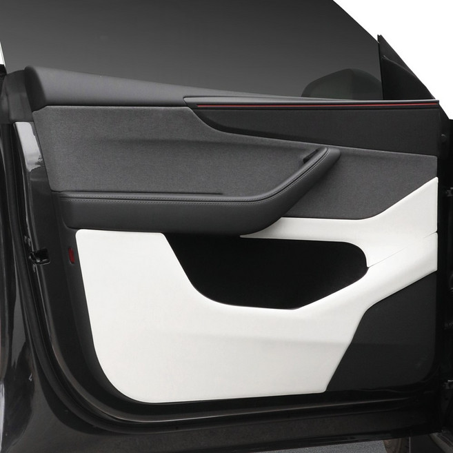 루젠 테슬라 모델 Y 주니퍼 도어커버 가죽 4P 풀세트, 테슬라Y 화이트