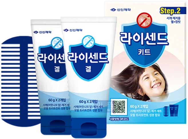 신신제약 라이센드키트 2단계(겔 120g+참빗 1개)서캐 머릿니 알 제거 약국, 2개 - 쿠팡