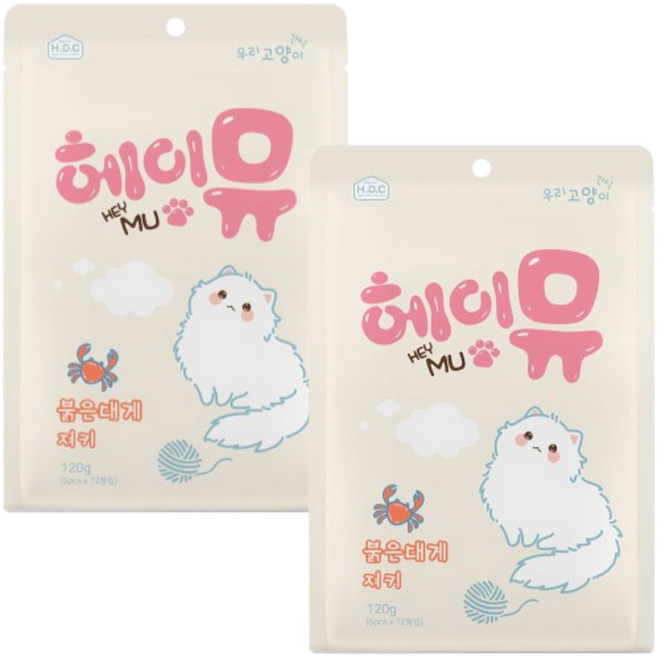 헤이뮤 고양이 져키, 붉은대게, 120g, 2개