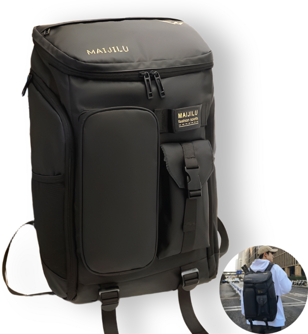 대용량 백팩 스포츠 가방 배드민턴 스쿼시 라켓백 헬스 여행 노트북 다기능 수납백, 블랙, 1개