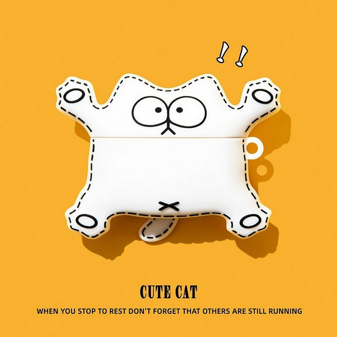 레드미 버즈6 프로 케이스 키위 키링 실리콘 커버, Xiaomi Buds 5, 45 고양이+검은링 실리콘 후크