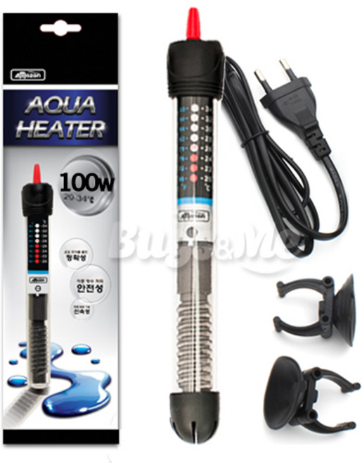 아쿠아히터 아마존 정품 + 큐방 포함 (수족관 어항 온도 자동조절기), 1개
