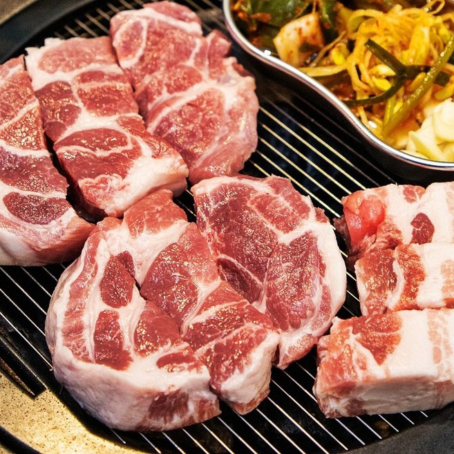 [1+등급 냉장] 국내산 한돈 돼지고기 구이용 600g 1kg, 500g, 1세트, 생삼겹살 500g (8mm)