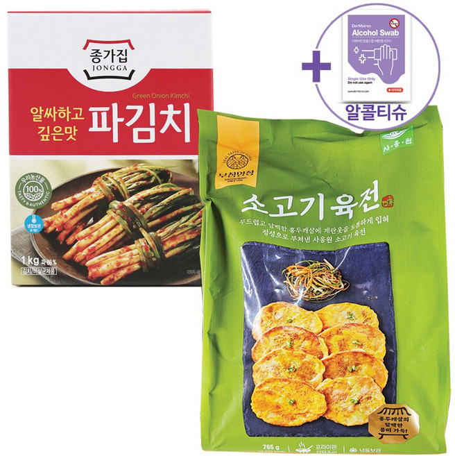 코스트코 사옹원 육전 765g + 종가집 파김치 1kg + 더메이런알콜솜 [아이스박스포장], 1개