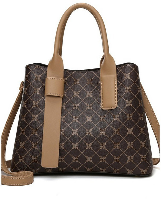 CaecnKoen클래식 모노그램 프리미엄 토트백 | 고급 가죽 디테일 여성 핸드백