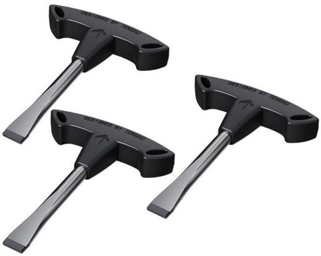 TONHOKJ T 핸들 플랫 헤드 스크루 드라이버 퀵 릴리즈 플레이트 또는 카메라 삼각대 모노포드 소형 드라이버에 사용되는 슬롯 나사용 조립 도구, 블랙3개