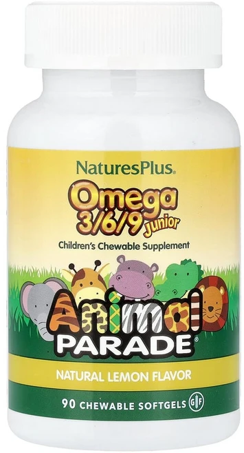 네이처스플러스 Source of Life Animal Parade 오메가3 6 9 주니어 레몬 맛 소프트젤 90정, One Color, One Size, 1개 - 쿠팡