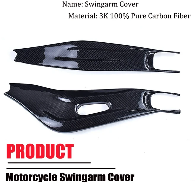 야마하 MT07 2013-2017 서론 카본 파이버 라디에이터 가드 리어 시트 사이드 패널 커버 풀 오토바이 액세서, 07 Swingarm Cover