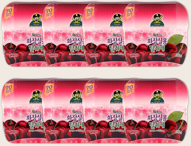 산도깨비 화장실용 탈취제 블랙체리향, 8개, 300g