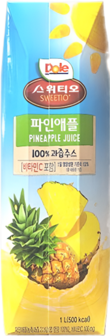 스위티오 파인애플주스, 1L, 2개