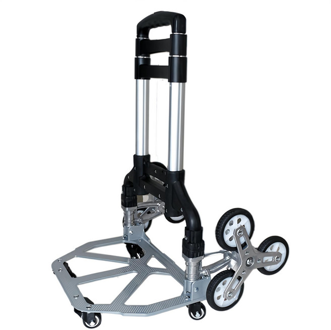 NP0028 10輪可折疊鋁合金爬樓梯手推車/行李車 (6爬樓輪+4萬向輪), 1個, 銀色